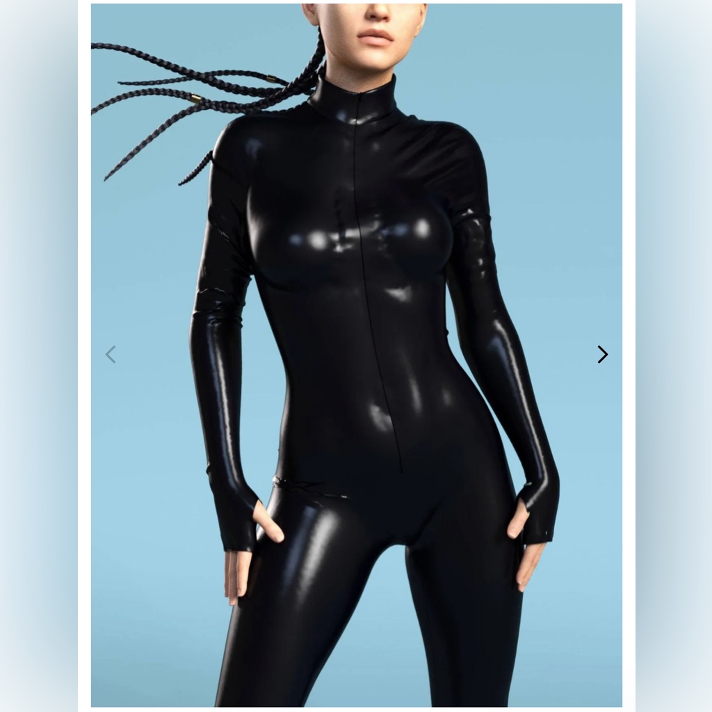 Candy Catz Womens Black Holographic Bodysuit